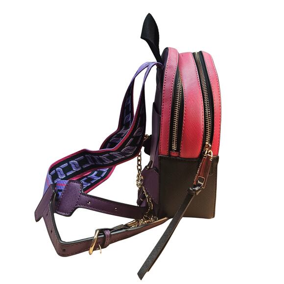 RARE Marc Jacobs Pack Shot Backpack Purple Multicolor Gold Trim Adjustable Adult - Picture 3 of 8